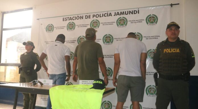 Capturan a tres hombres en Jamundí por porte ilegal de armas