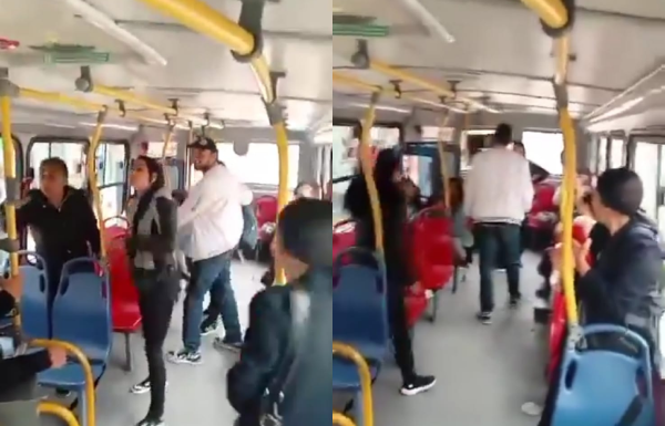 Se ‘colaron’, el conductor del Transmilenio les reclamó y terminó insultado: “Deje de estar grabando loca hp”